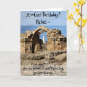 Another Birthday?  Card with Paphos ancient ruins カード (黄色い花)