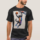 Another black cat dunking a basketball! tシャツ (正面)