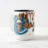 Another Day Another Decaf – Skull Clock Coffee ツートーンマグカップ (正面左)
