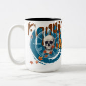 Another Day Another Decaf – Skull Clock Coffee ツートーンマグカップ (左)