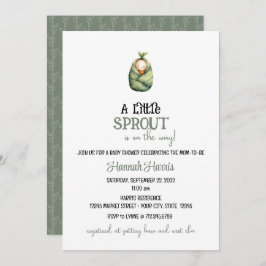 Another Little Sprout on the Way Baby Invitation 招待状