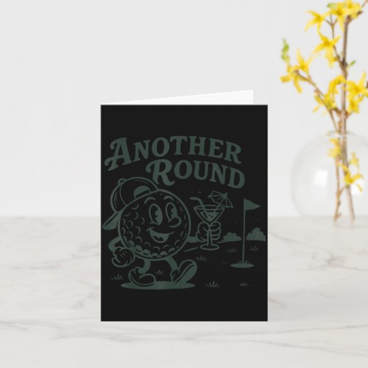 Another Round Golf Golfer Golf Lover Srts Men Dad カード (黄色い花)