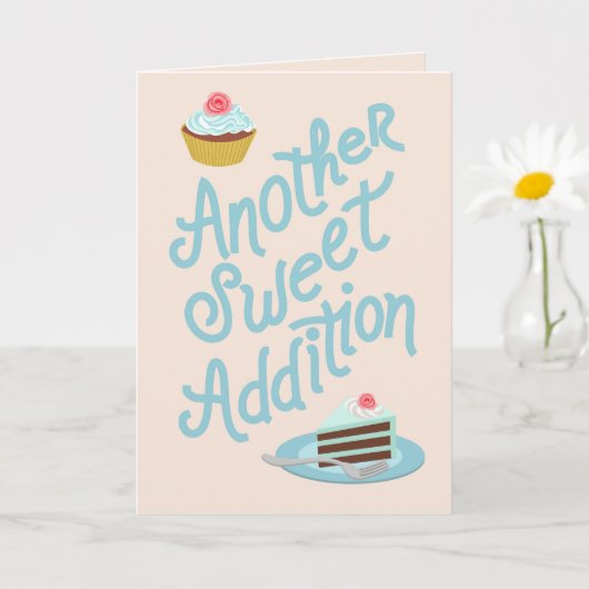Another Sweet Addition - New Baby Congratulations カード (小さな植物)