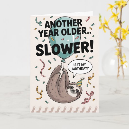 Another Year Older... SLOWER カード (黄色い花)