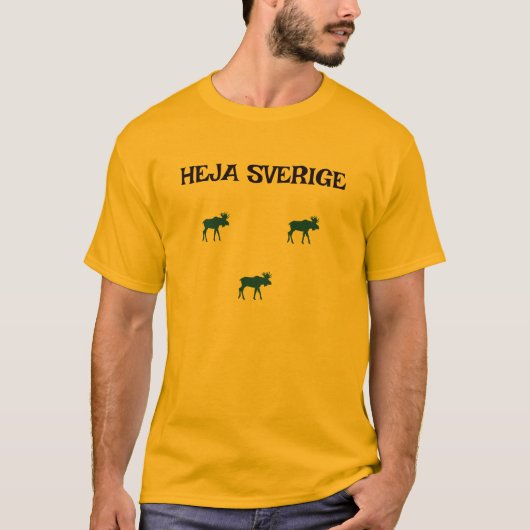 Anpassningsbar Heja Sveriga t-shirt Tシャツ (正面)