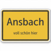 Ansbach Aufkleber Sticker Autoaufkleber シール (正面)