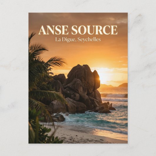 Anse Source d'Argent, La Passe, La Digue ポストカード (正面)