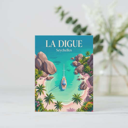 Anse Source d'Argent Seychelles ポストカード (スタンド正面)