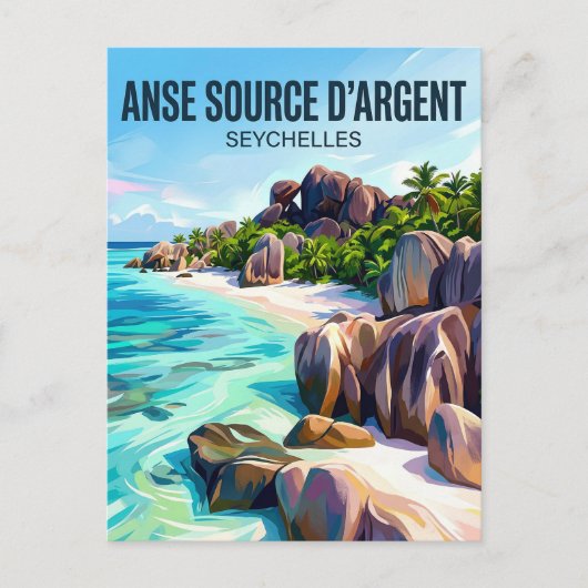 Anse Source d'Argent Seychelles ポストカード (正面)