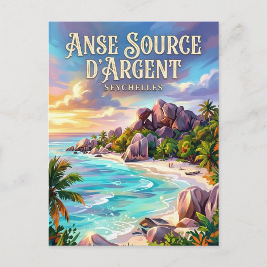 Anse Source d'Argent Seychelles ポストカード (正面)