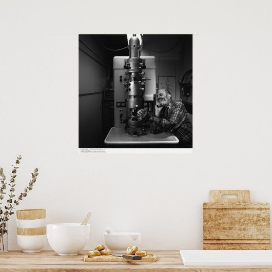Ansel Adams with Electron Microscope, April, 1965 ポスター (キッチン)