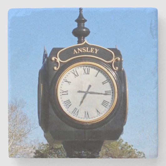 Ansleyのゴルフクラブ時計、アトランタの陸標の大理石St ストーンコースター (正面)