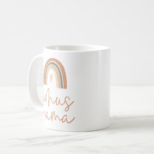ANSLEY Boho燃えたオレンジ色のレインボーボーナスママ コーヒーマグカップ (正面左)
