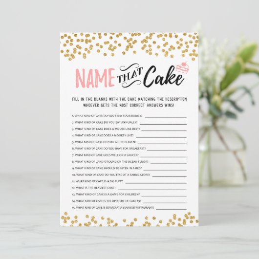 Answersゲームカードでケーキの名前 招待状 (スタンド正面)