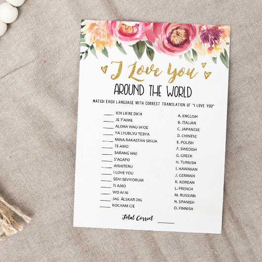 Answersゲームカードで世界中のあなたを愛している 招待状