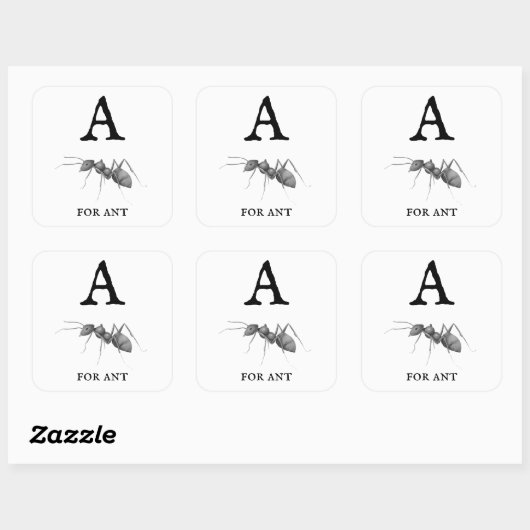 Antの「A」 スクエアシール (シート)