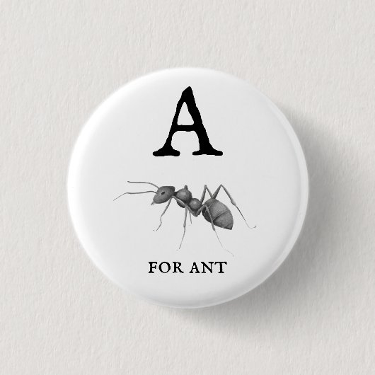 Antの「A」 缶バッジ (正面)