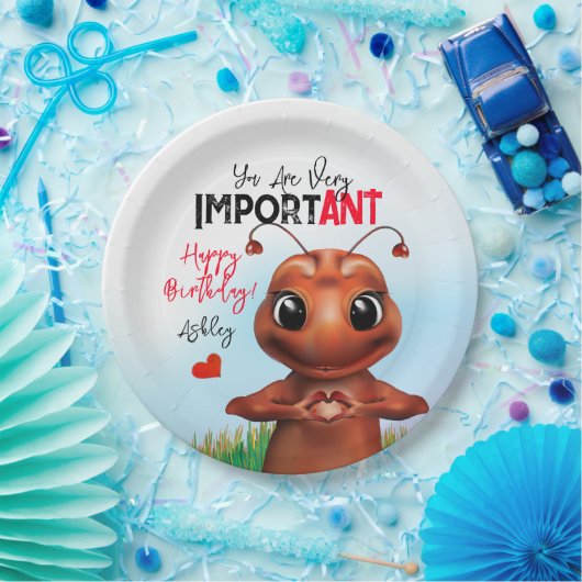 Antサイン感動的誕生日 ペーパープレート (パーティー)