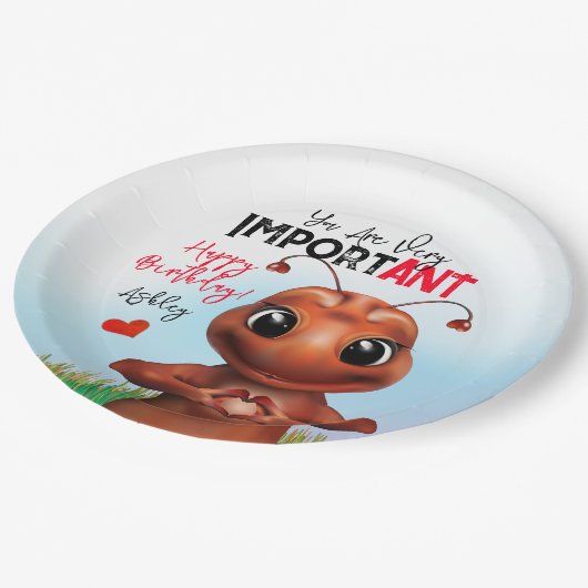 Antサイン感動的誕生日 ペーパープレート (アングル)