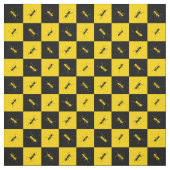 Antチェッカーボード黒と黄色の正方形 ファブリック (見本)