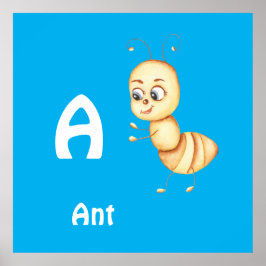 AntパーソナライズABC:レターA – 名前の追加 ポスター