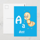 AntパーソナライズABC:Letter A - お名前を入れて ポストカード (正面/裏面)