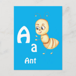 AntパーソナライズABC:Letter A - お名前を入れて ポストカード