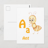 AntパーソナライズABC：Letter A - お名前を追加 ポストカード (正面/裏面)