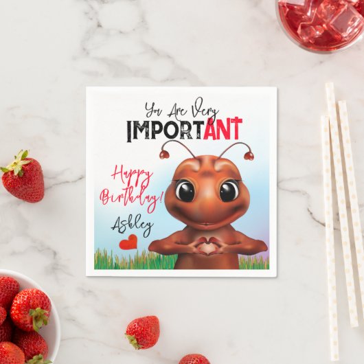 Ant感動的 Sign Language誕生日 スタンダードカクテルナプキン (インサイチュ)