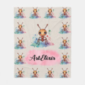 Ant水の色パターン フリースブランケット (正面)