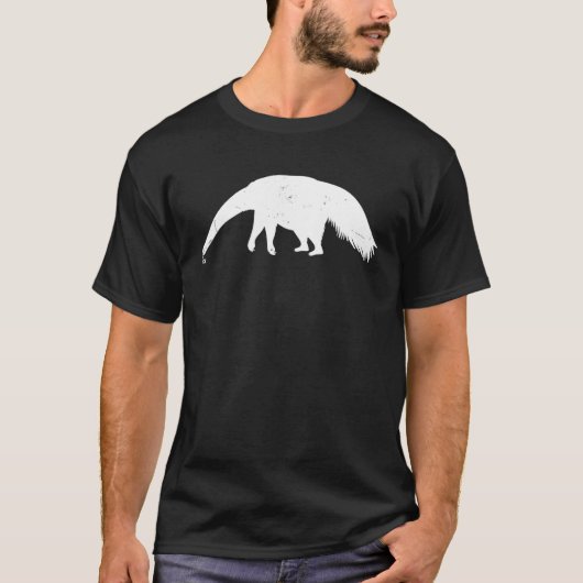 Ant Bear Silhouette Retro Rainforest Zoo Animal Lo Tシャツ (正面)