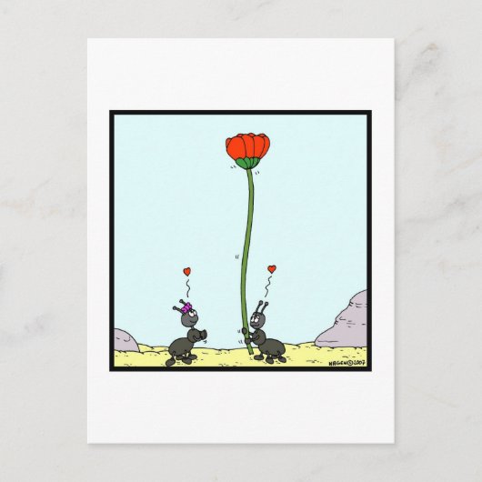 Ant in love: Ant cartoon ポストカード (正面)