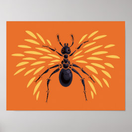 Ant Lover Insect Artオレンジ昆虫学 ポスター