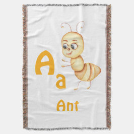 Ant personalize ABC: Letter A - お名前を入れてカスタマイズ スローブランケット