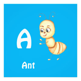 Ant personalize ABC: Letter A - お名前を入れてカスタマイズ フォトプリント