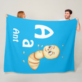 Ant personalize ABC: Letter A - お名前を入れてカスタマイズ フリースブランケット
