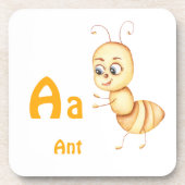 Ant personalize ABC: Letter A - お名前を入れる コースター (正面)