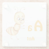 Ant personalize ABC: Letter A - 名前を入れる ガラスコースター (裏面)