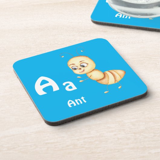 Ant personalize ABC: Letter A - 名前を入れる コースター (左側)