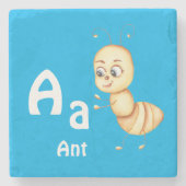 Ant personalize ABC: Letter A - 名前を入れる ストーンコースター (正面)