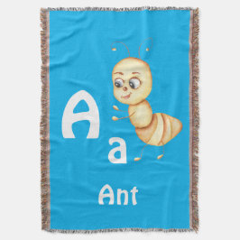 Ant personalize ABC: Letter A - 名前を入れる スローブランケット