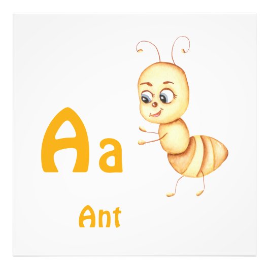 Ant personalize ABC: Letter A - 名前を入れる フォトプリント (正面)