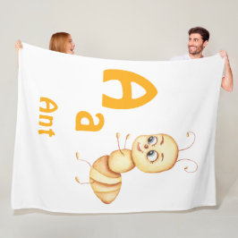 Ant personalize ABC: Letter A - 名前を入れる フリースブランケット
