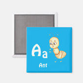 Ant personalize ABC: Letter A - 名前を入れる マグネット (正面/裏面)