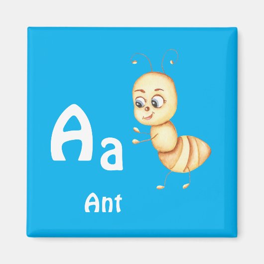 Ant personalize ABC: Letter A - 名前を入れる マグネット (正面)