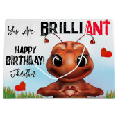 Ant Sign Languageハッピーバースデー ラージペーパーバッグ (正面)