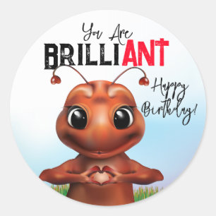 Ant Sign Language誕生日 ラウンドシール