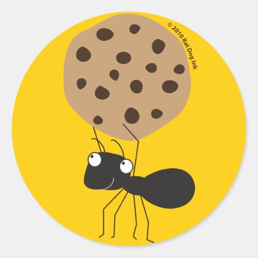 Ant with Cookie Stickers ラウンドシール (正面)