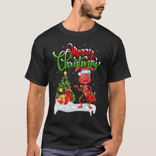 Ant Xmas Decorations Santa Ant Christmas Tシャツ (正面)