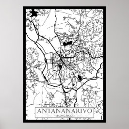 Antananarivo Madagascar City Map ポスター